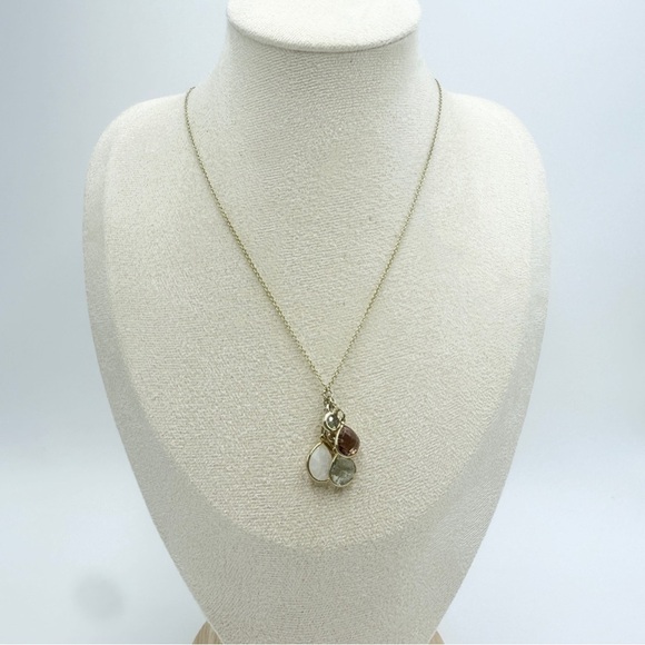 Loft Colourful Crystal Glass Elegant Gold Tone Pendant Necklace - Picture 3 of 8